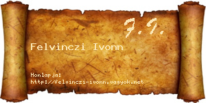 Felvinczi Ivonn névjegykártya